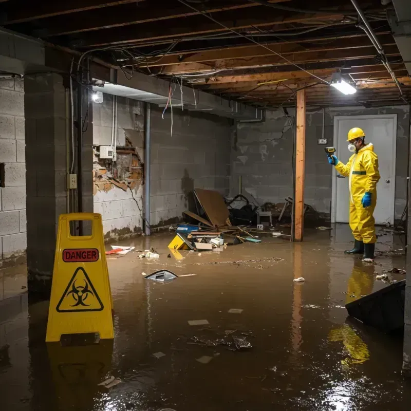 Flooded Basement Electrical Hazard in Trafford, PA Property